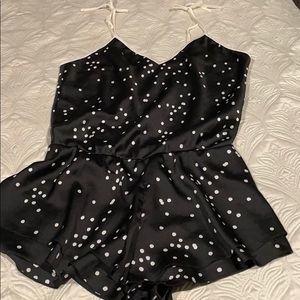 Kate Spade Navy Polka Dot Silky Romper
